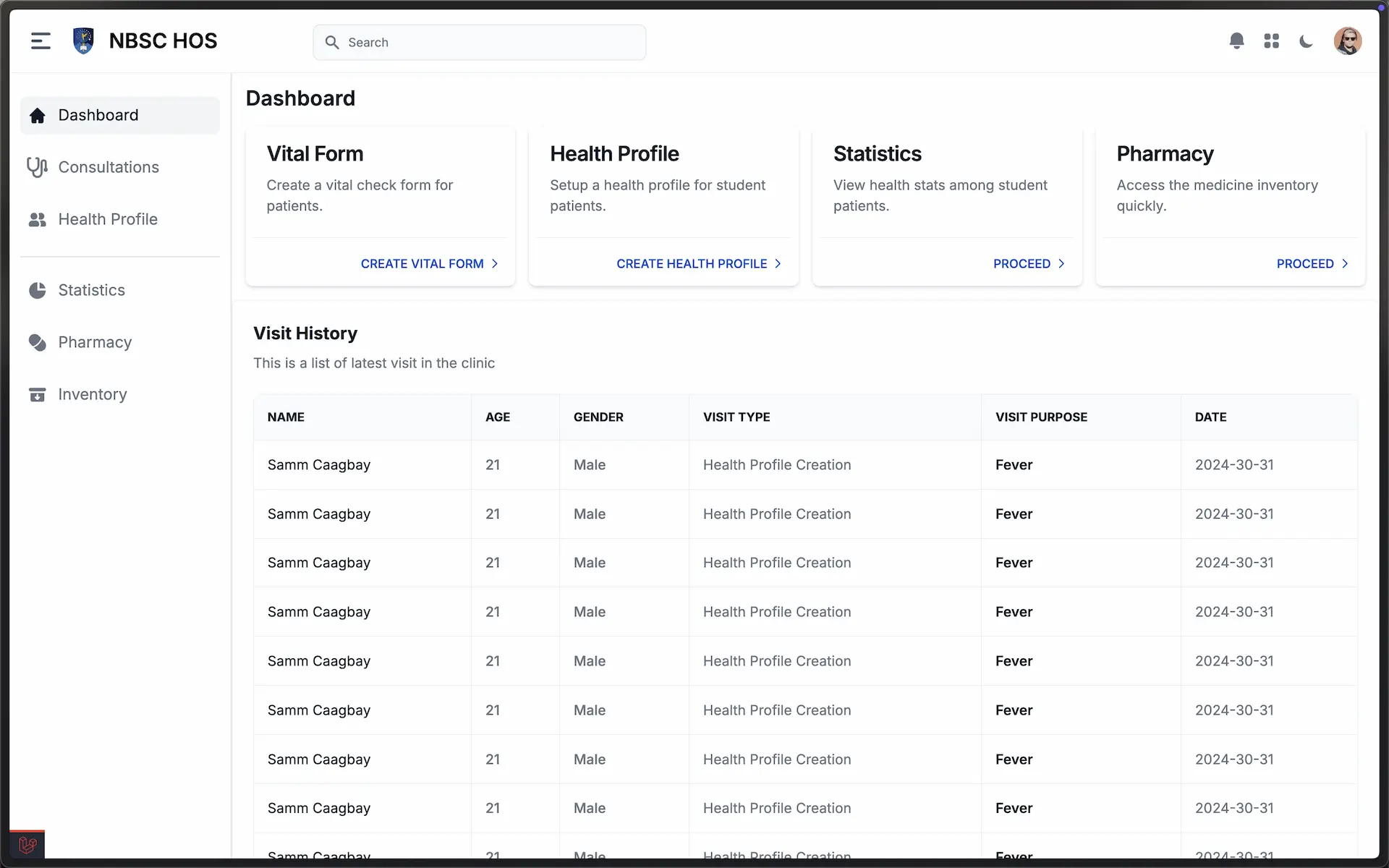 NBSC Hospital Management System